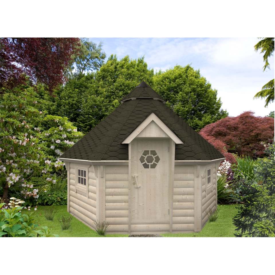 Palmako Grillkota Eva 8,7 m² - 44 mm naturbelassen