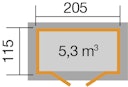 Vorschaubild Weka Gartenhaus 265 mit Oberlichtern - 21 mm