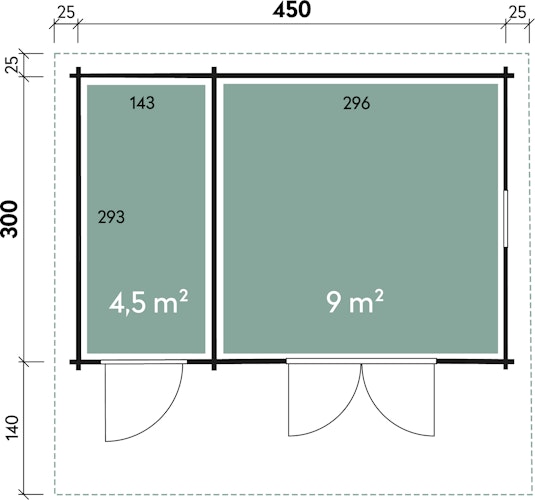 Wolff Finnhaus Gartenhaus Caro 34 Klassik XL