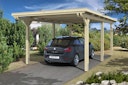 Skan Holz Emsland - Flachdach Carport aus Leimholz Breite 354 cm