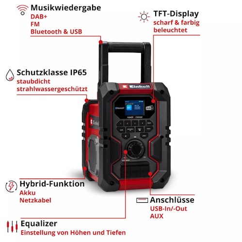 Einhell Akku-Radio TE-CR 18 Li DAB+/FM/BT - Solo 3407995