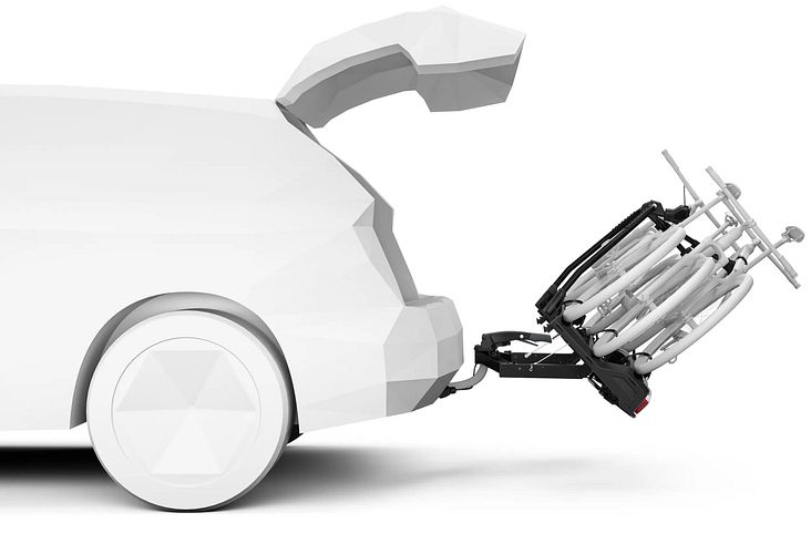 Thule Heckträger VeloSpace 3 schwarz für Fahrräder, Abklappwinkel von 65 °