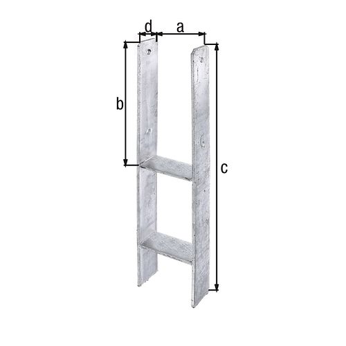 Alberts® H-Pfostenträger 300x60x6mm Gesamtlänge 600mm für verschiedene Pfostenstärken