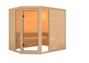 Vorschaubild Karibu Sauna Sinai 3 - Massivholzsauna mit Eckeinstieg 38 mm inkl. gratis Sauna-Zubehörset im Wert von 234,94 €