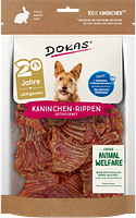 DOKAS Kaninchen 100 Gramm Hundesnacks Getrocknete Rippen