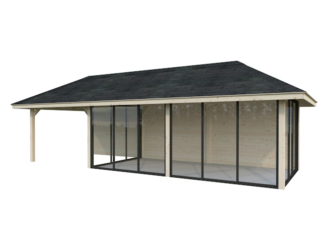 Palmako Pavillon Bianca 24,9 m² Set 518 Slide Plus mit Isolierglas-Schiebetüren
