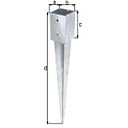 Vorschaubild Alberts® Einschlaghülse 750mm für verschiedene Pfostenstärken