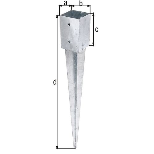 Alberts® Einschlaghülse 750mm für verschiedene Pfostenstärken