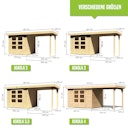 Vorschaubild Karibu Woodfeeling Gartenhaus Askola 2/3/3,5/4/5/6 mit 240 cm Schleppdach