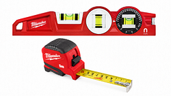 Milwaukee Messset Torpedo Wasserwaage 360° 25 cm magnetisch + Pro-Compact Bandmaß 5 m