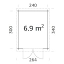 Vorschaubild Palmako Gartenhaus Ella 6,9 m² - 28 mm