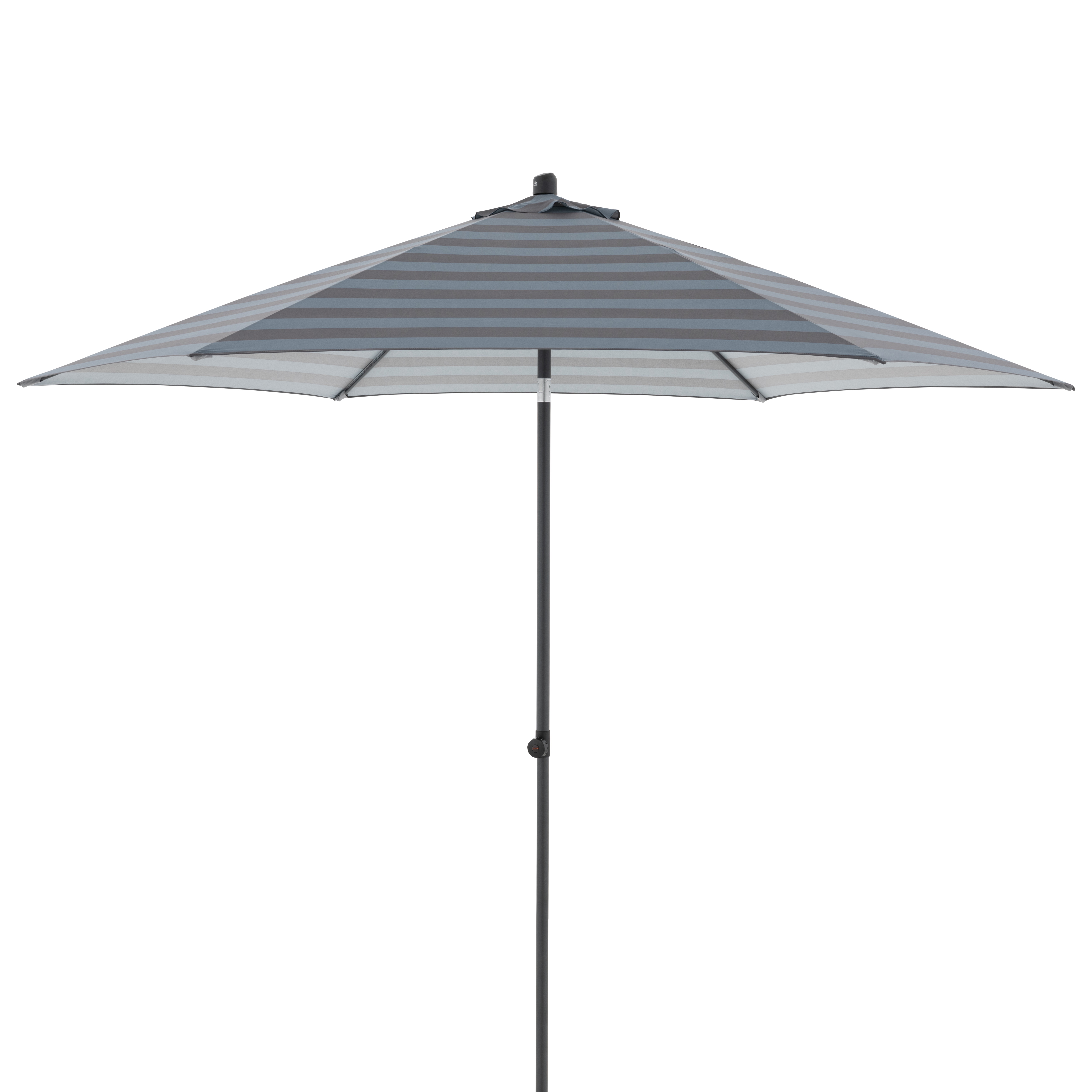 doppler Mittelmastschirm myZONE 300 Push up, Aluminium Anthrazit / 100 % Polyester 180 g/m² Blockstreifen Anthrazit