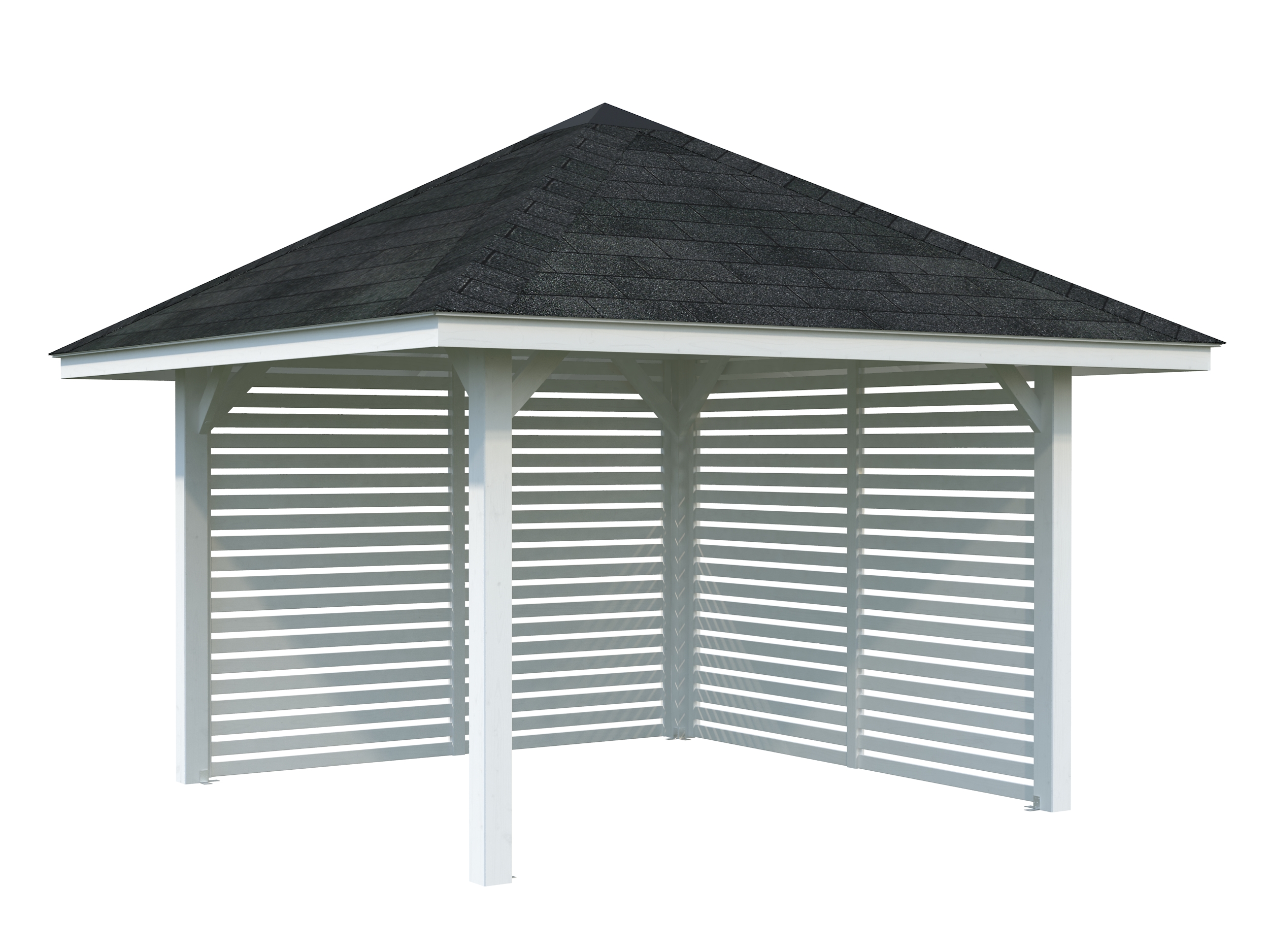 Palmako Pavillon Bianca 8,3 m² Set 102 weiß lackiert