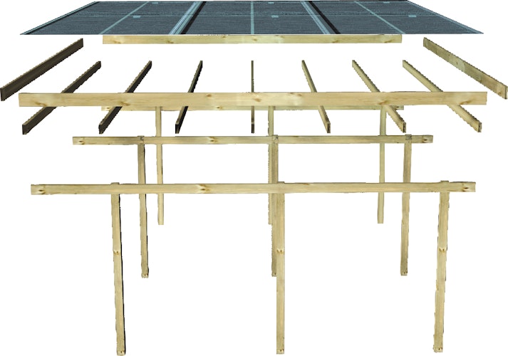 Karibu Carport Einzelcarport Eco 1/2 - kesseldruckimprägniert