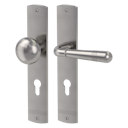 Vorschaubild Griffwerk FABIO -Samtgrau Langschild-Garnitur -sichtbar verschraubt -Knopf R21 -WR -TS 40-45mm