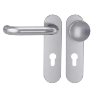 Griffwerk ALESSIA PROFESSIONAL Schraubtechnik FS Panik -Edelstahl matt  Kurzschild-Garnitur -Schraubt. -Knopf R2 -WL -Stift 9mm -TS 38-50mm