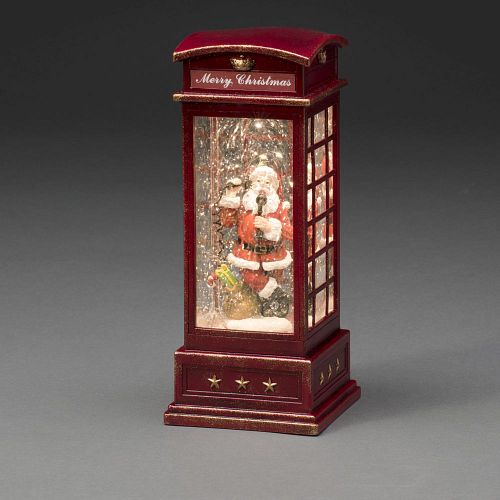 Konstsmide Weihnachtsbeleuchtung  LED Telefonzelle mit Weihnachtsmann