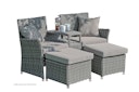 Vorschaubild Garden Pleasure Doppelsessel-Set CALGARY, Polyrattan Graubraun / Kissen 100 % Polyester Grau