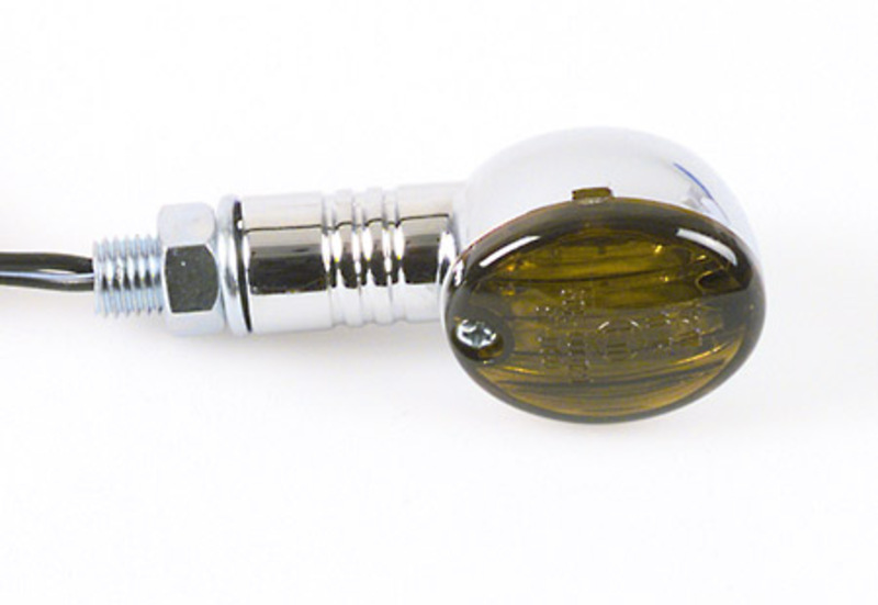 HIGHSIDER smart Micro-Flash Glühlampen Mini-Blinker Gehäuse Chrom / Linse Rauchgrau (Paar), Vorn & Hinten