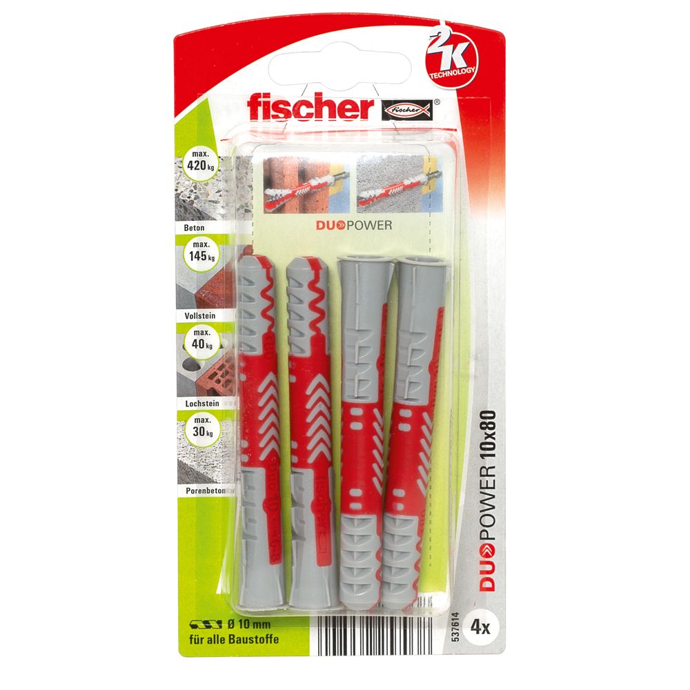 FISCHER Universaldübel Duopower 10x80 mm K (4 St.)