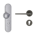 Vorschaubild Griffwerk TITANO Kombi SB_882 ES1 (S2) -Edelstahl matt Kombi-Schutzbeschlag -Knopf/Drücker -mit Griff REMOTE -KGR -rund -L -ZA, 72mm -TS 38-50