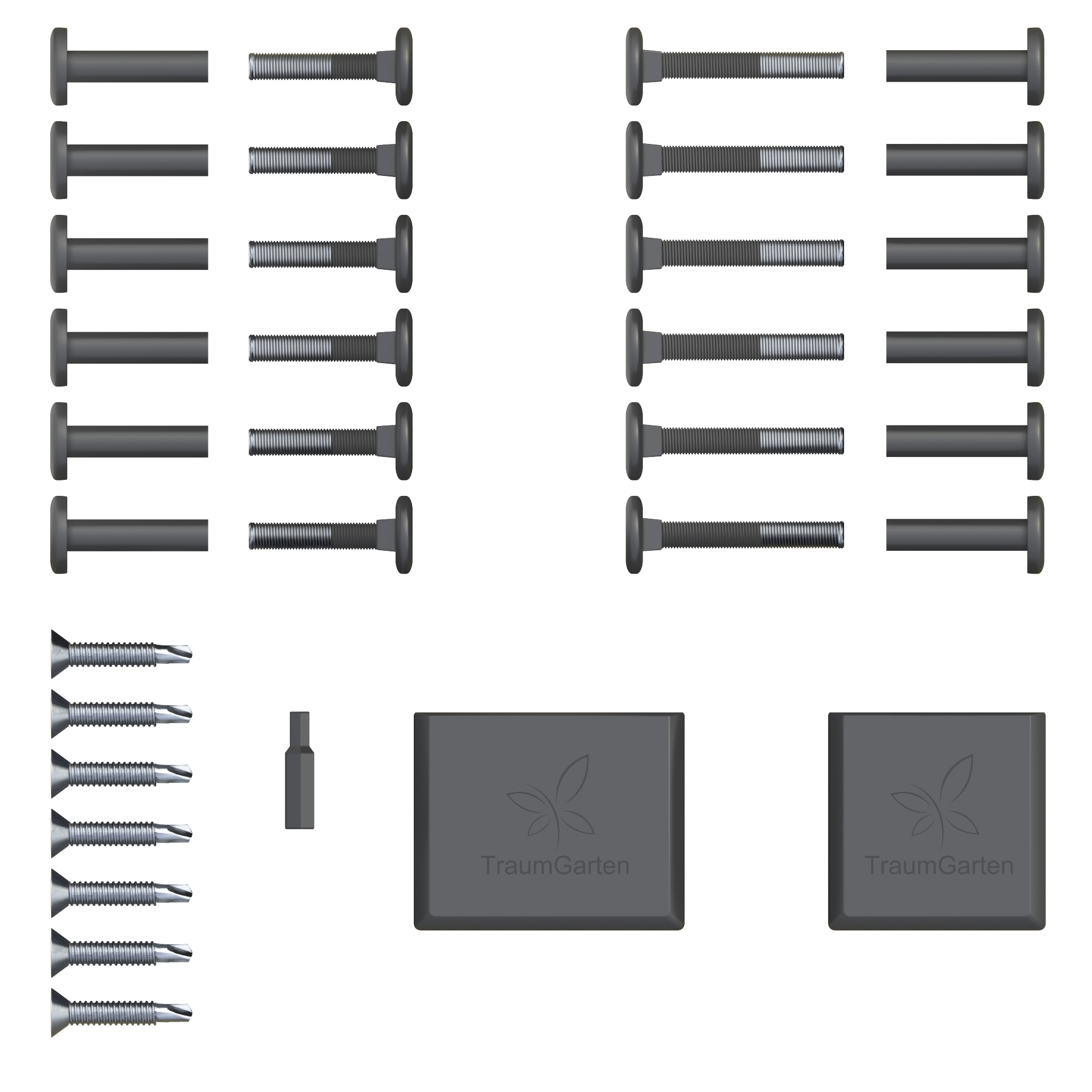 TraumGarten Ersatzteil: Zubehörbeutel für System U-Klemmprofil anthrazit 192,5cm