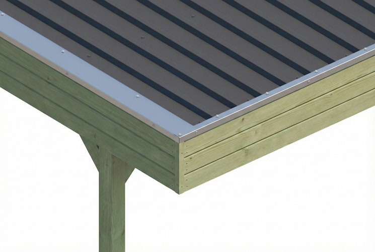 Skan Holz Doppelcarport Friesland 546x555 cm - 1 Einfahrtsbogen Set G