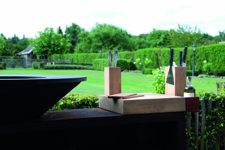 OFYR Plancha Grill Island Black 85 Teakholz