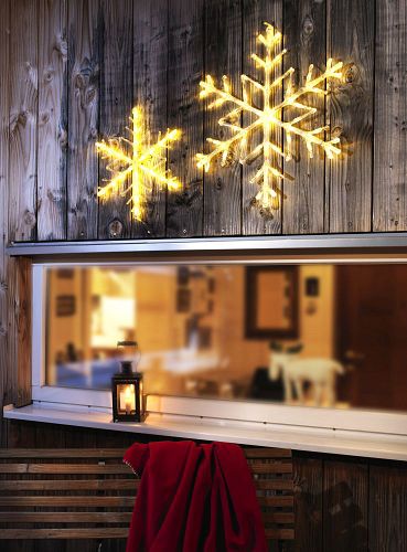 Konstsmide Weihnachtsbeleuchtung  LED Acryl Schneeflocke, 24 warmweiße Dioden