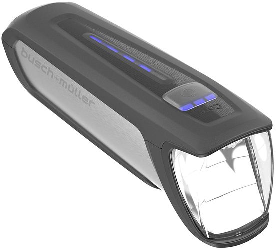 Busch + Müller Leuchten-Set Ixon Core 2 schwarz mit Netzteil und Ladekabel