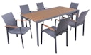 Vorschaubild Garden Pleasure Gartenmöbel Set SILEA / DAVINA 04, Tisch 200 x 100 + 6 Stapelsessel, Aluminium / Nonwood / Kunststoffgewebe