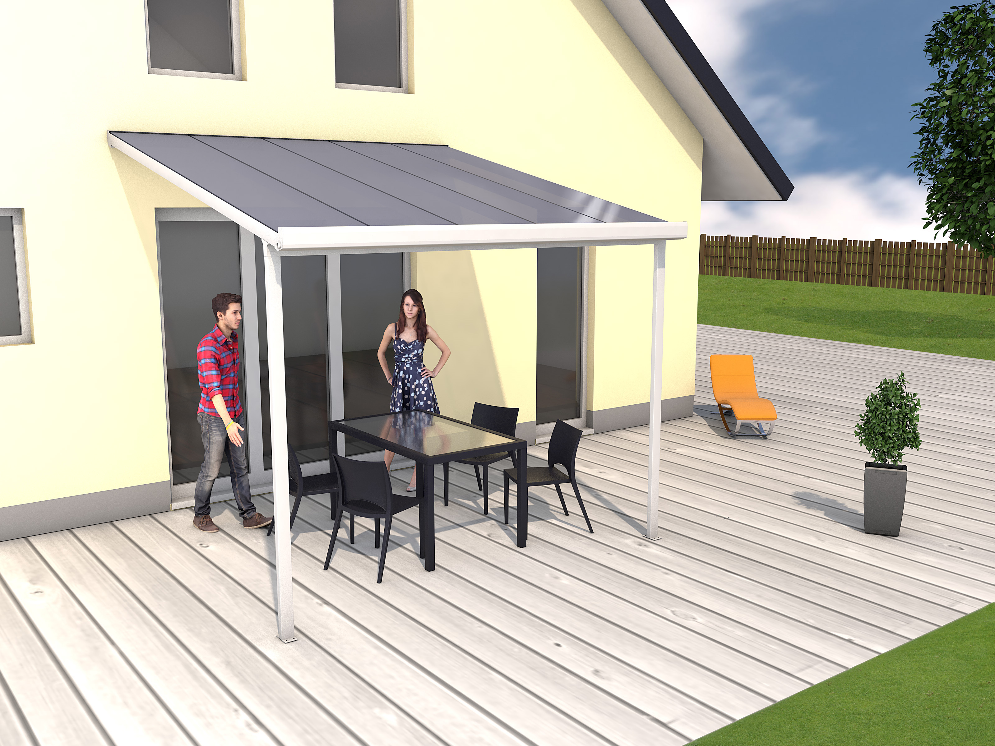 Gutta Terrassendachsystem Typ A weiß