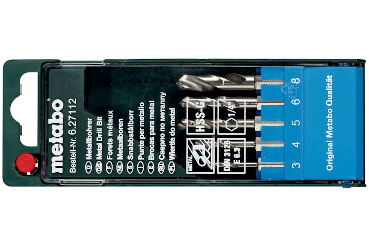 Metabo HSS-G-Bohrerkassette. 5-teilig E 6.3