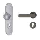 Vorschaubild Griffwerk TITANO Kombi SB_882 ES1 (S2) -Edelstahl matt Kombi-Schutzbeschlag -Knopf/Drücker -mit Griff DESM MINIMAL MODERN -KGR-rund -L-ZA,72mm-TS 38-50