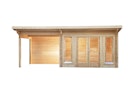 Vorschaubild Wolff Finnhaus Gartenhaus Trondheim 70-A isolierverglast XL mit Anbau 300 cm