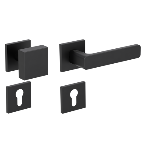 Griffwerk Wechselgarnitur VAYA 265 MINIMAL MODERN fast2fix Fast2Fix  Rosetten eckig Knopf SQUARE Graphitschwarz R