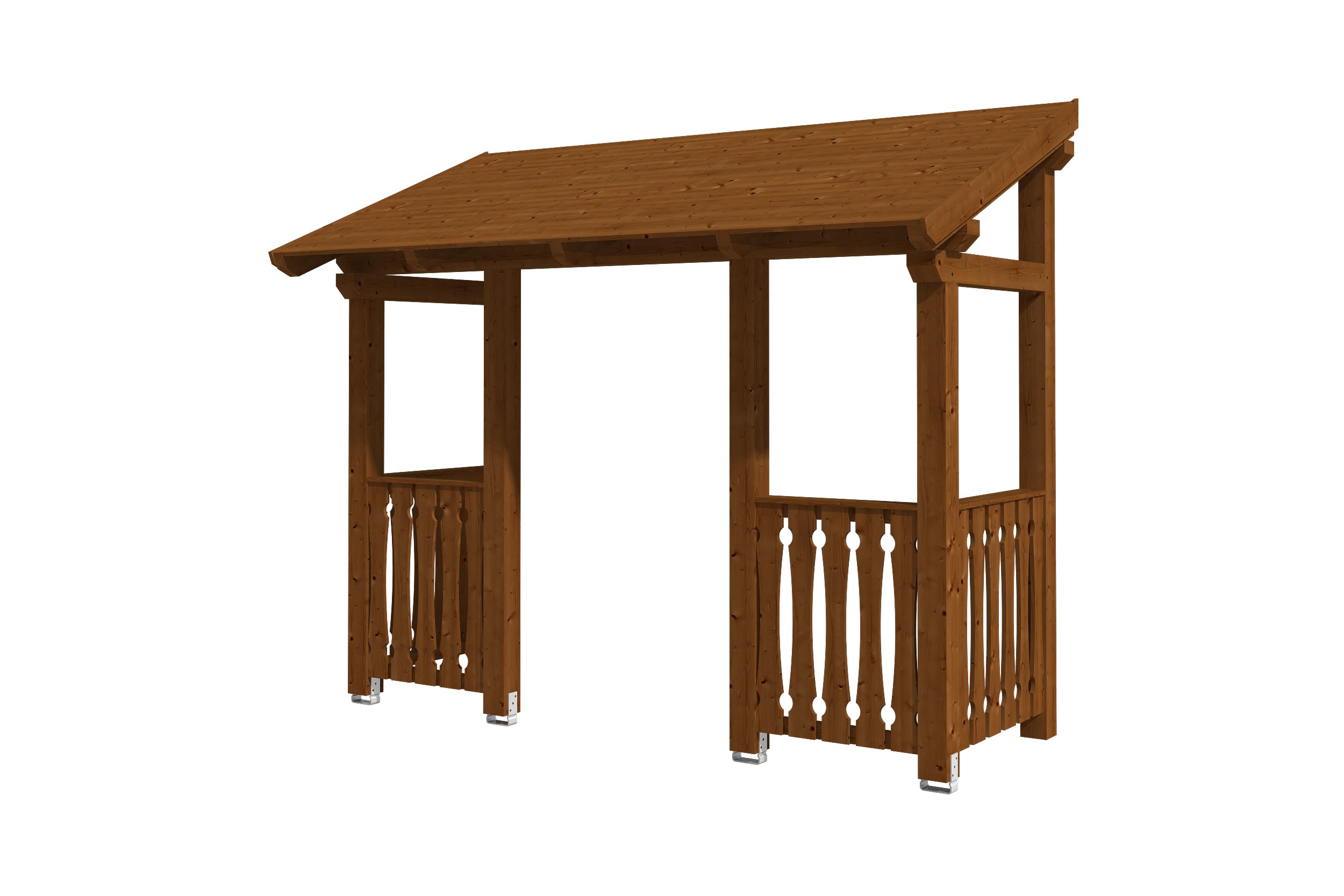 Skan Holz Pultdach Vordach Paderborn-Typ 6-nussbaum