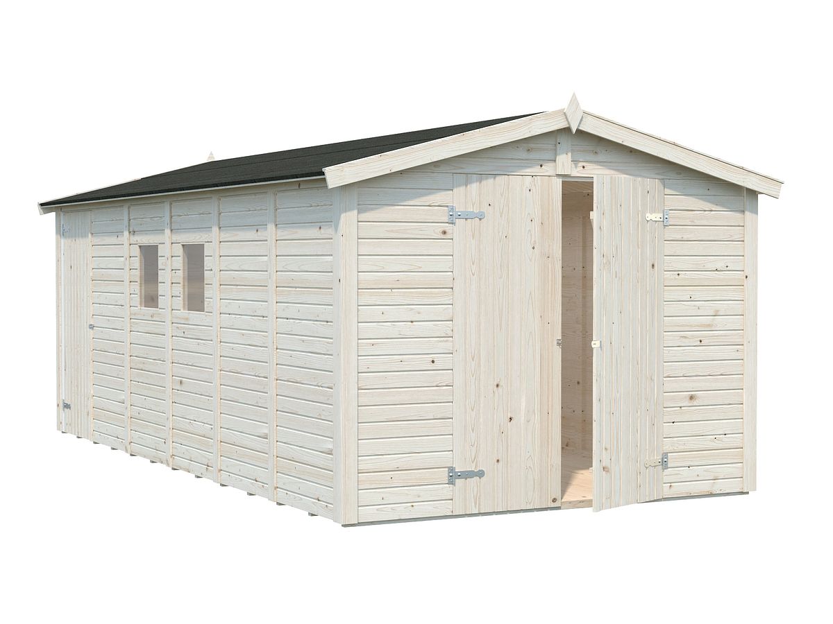 Palmako Gerätehaus Dan 14,7 m² - 16 mm naturbelassen