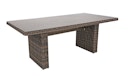 Vorschaubild Garden Pleasure Gartenmöbel Set BORDEAUX II, Tisch 200 x 100 + 6 Sessel, Polyrattan Nelkenbraun / Glasplatte / Kissen 100 % Polyester Dunkelgrau