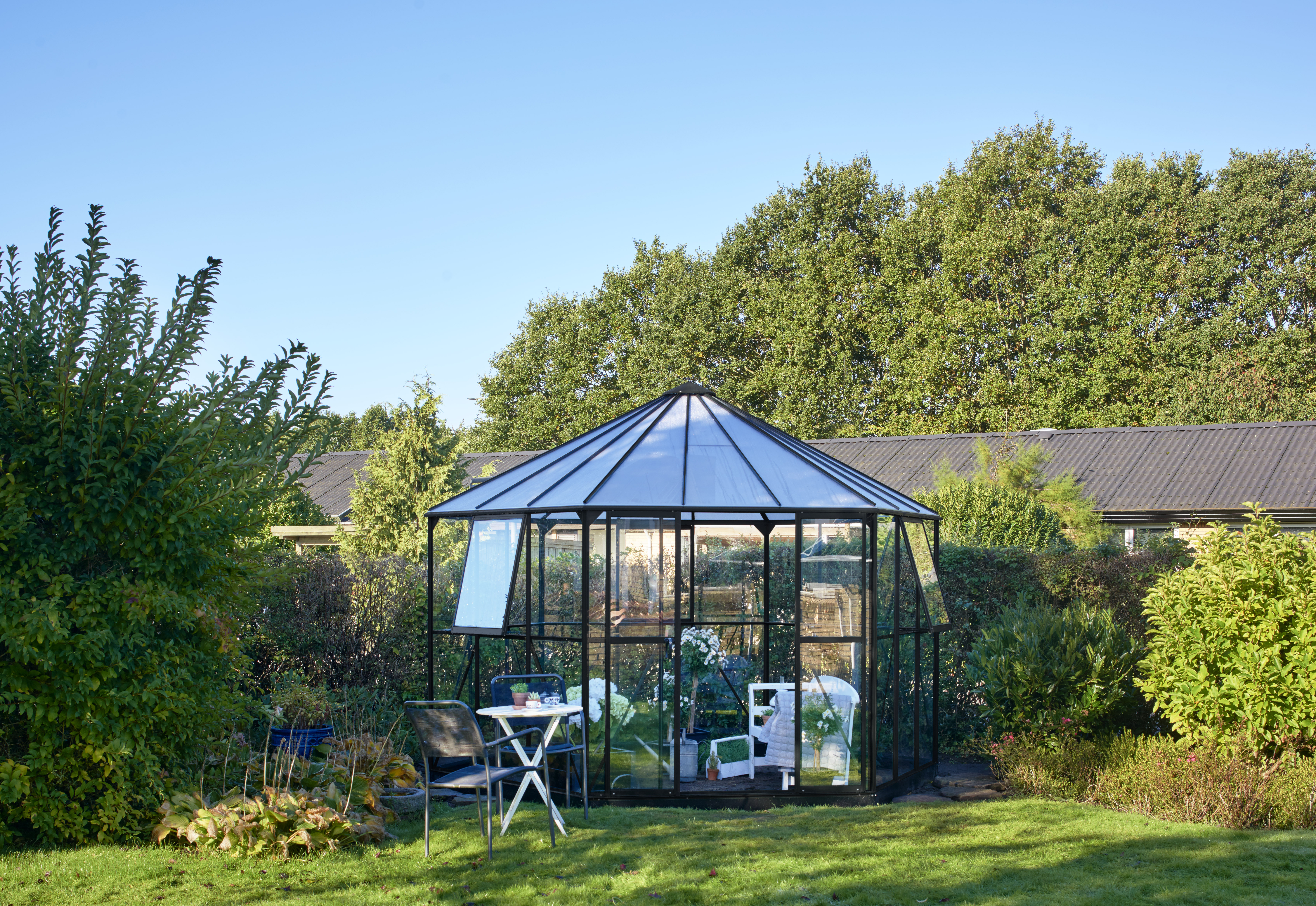 Halls Gewächshaus Atrium - 9 m² schwarz