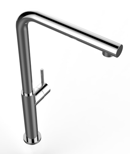 Minimalistischer Wasserhahn Küchenarmatur, TECNO, mit 360° schwenkbarem L-Auslauf, Verchromt