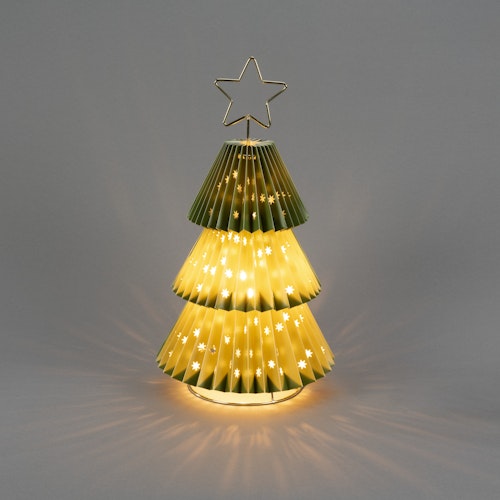 Konstsmide Weihnachtsbeleuchtung Dekobaum aus Papier mit Stern, grün