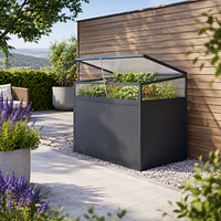 KGT Frühbeet Aufsatz für Aluminium Hochbeet 130 Profile anthrazit (B1,21 x 0,91x H0,77 m - 700 l)