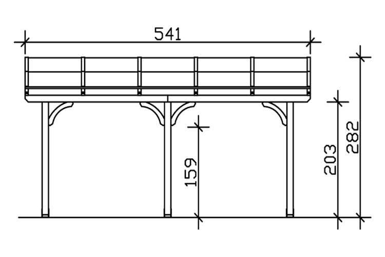 Skan Holz Terrassenüberdachung Venezia mit Mittelpfosten Breite 541 cm