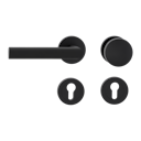 Vorschaubild Griffwerk Wechselgarnitur TRI 134 Schraubtechnik GK3 Rosetten rund Knopf R2 Graphitschwarz L