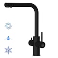 5 Wege Wasserhahn Küchenarmatur, Edelstahl Massiv mit 360° schwenkbarem L-Auslauf, PVD Schwarz MattVorschaubild
