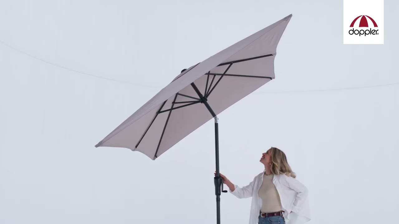 doppler Mittelmastschirm LIFE 250 x 200 Lift, Aluminium Anthrazit / 100 % Polyester 180 g/m²