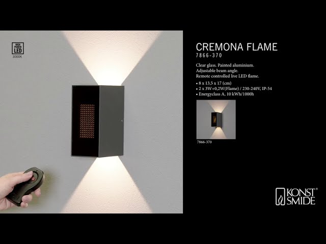 Konstsmide Wandleuchte Cremona, mit Fernbedienung, anthrazit (7866-370)