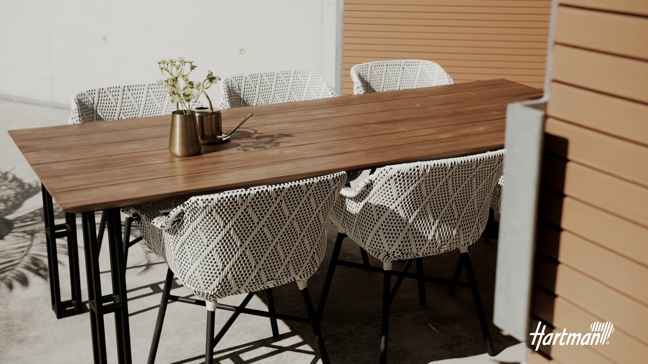 Hartman Dining Chair DELPHINE, Aluminium Carbon Black / Polyrattan White/Black - Abverkauf 