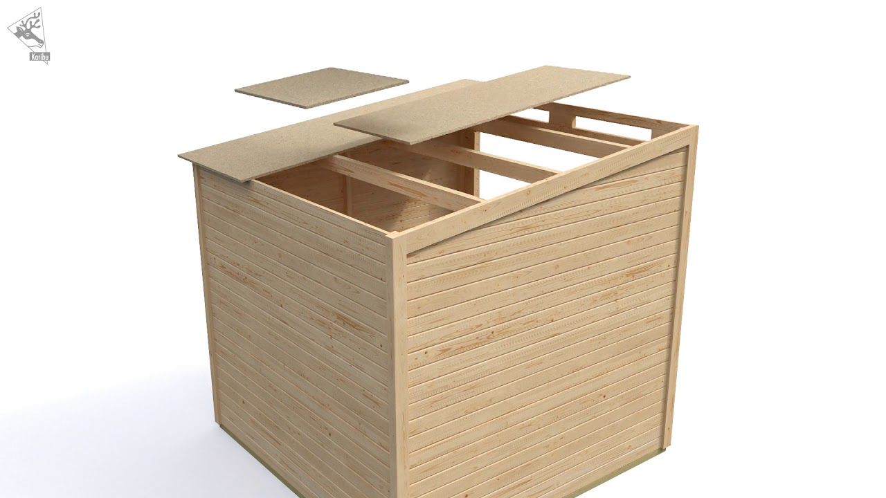 Karibu Premium Gartenhaus Bomlitz 2/3/4 terragrau - 19 mm